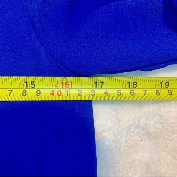 Everly Tunic Dress Small Royal Blue Mini Lined 3/4 Length Sleeves FoldUp Buttons - Picture 15 of 16